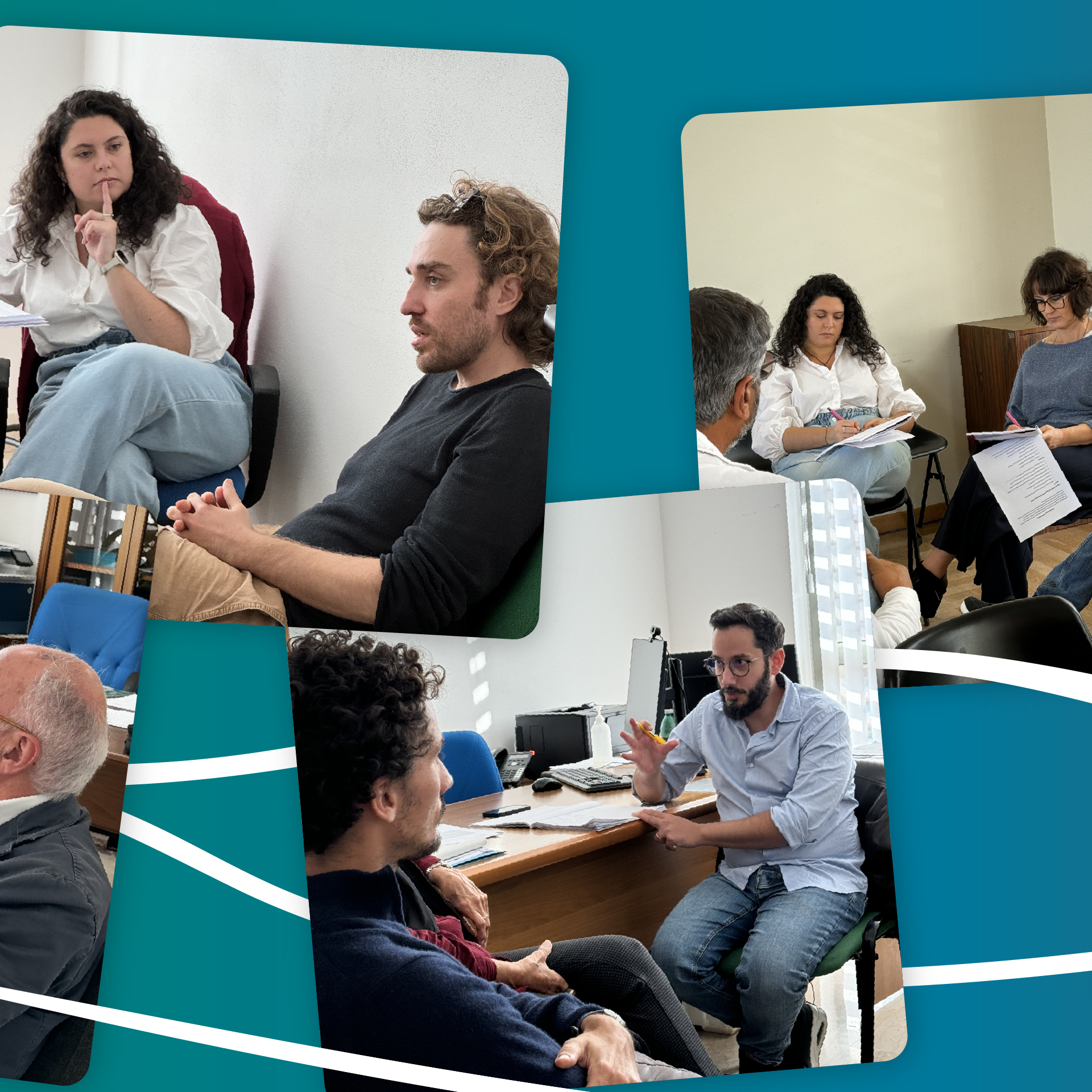 “Sessione di lavoro tra professionisti e stakeholder locali di Pantelleria. I partecipanti dialogano in piccoli gruppi per sviluppare il brand e la strategia turistica dell’isola.”